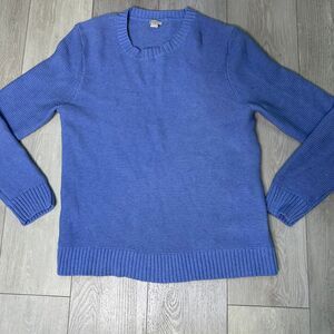 J crew factory light blue‎ chunky crewneck cotton knit sweater size large